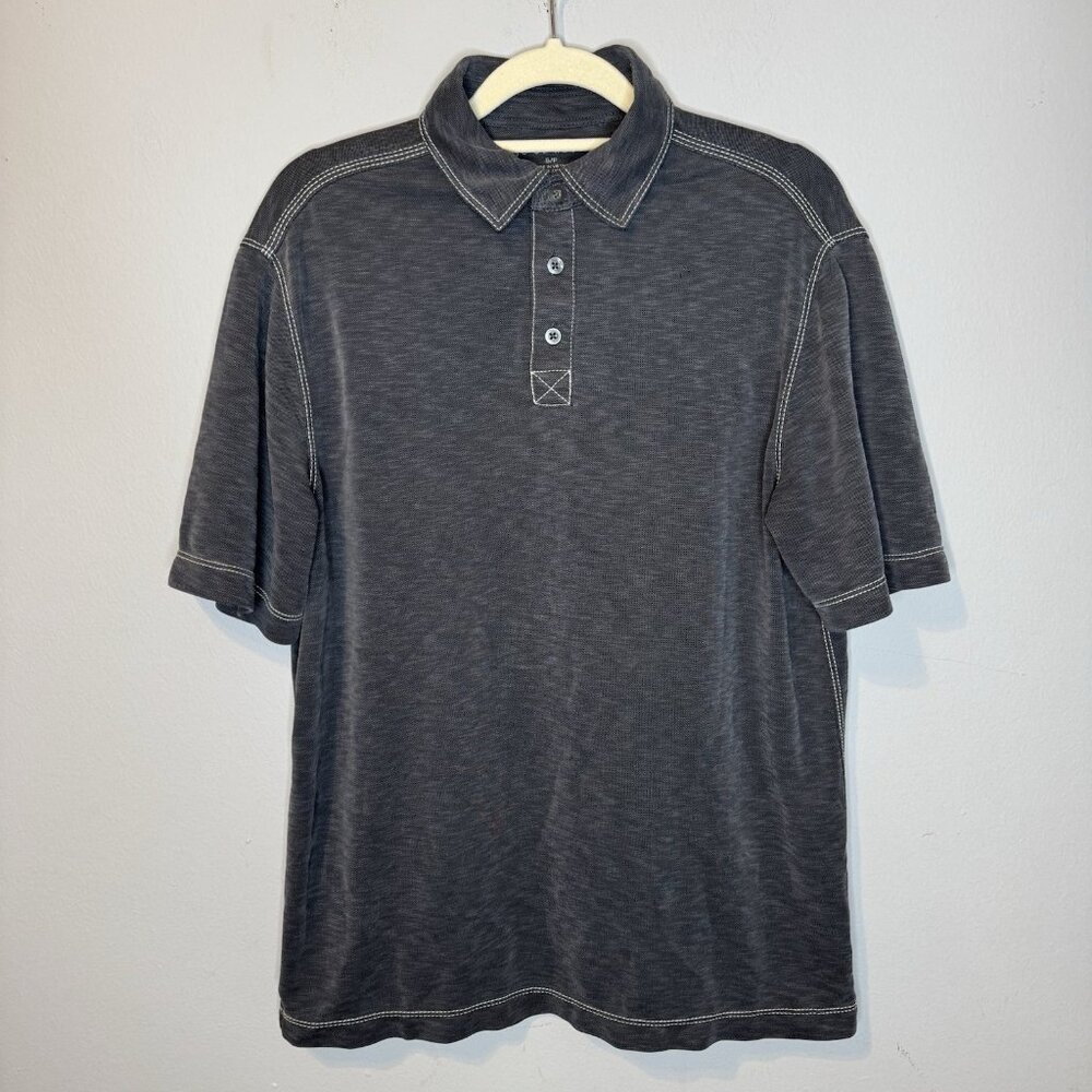 Age Of Wisdom Men’s Polo Shirt Small Collared Grey Gray Short Sleeve Modal